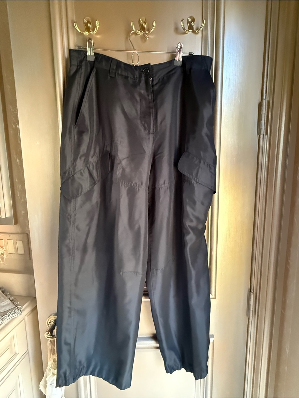 DKNY Black Track Joggers with Cargo Pockets